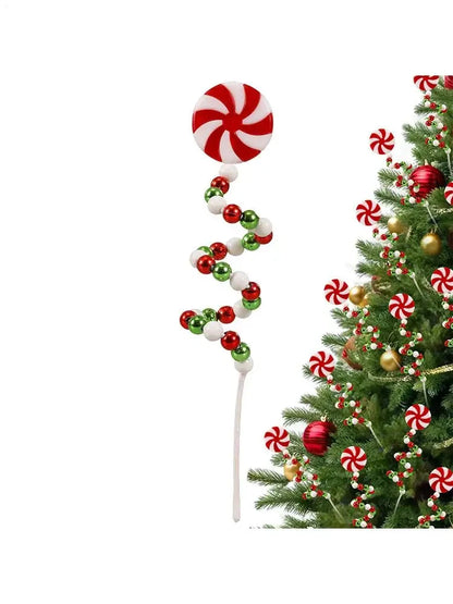 Christmas Candy Cane Decorations Christmas Tree Decoration Red White Lollipop Decoration Curved Candy Christmas Tree Stems Decor Good Vibrations