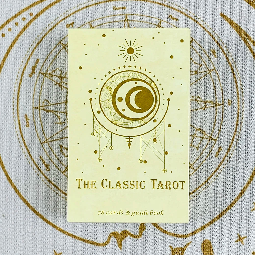 The Classic Tarot Cards Deck A 78Pcs With Paper instruction manual For Easy Beginners, Fate Fortune Divination Party Board Game Good Vibrations
