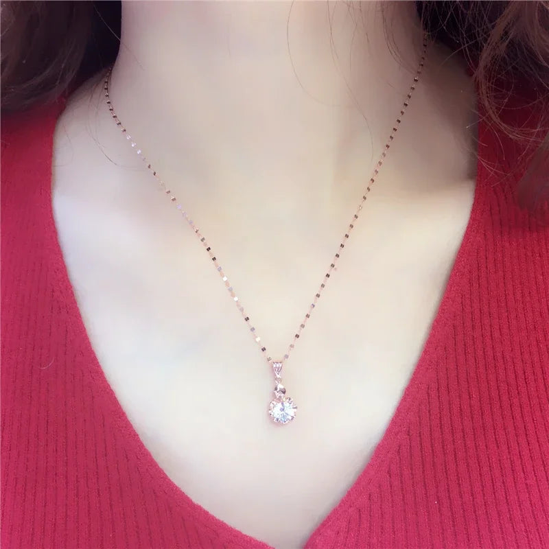 White Shiny Flower Jewelry Set Plated  Rose Gold Earrings for Women Charms Rings Necklace Elegant Light Luxury Necklaces Good Vibrations