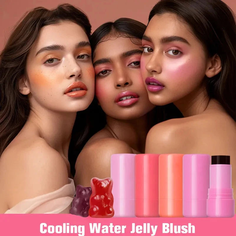 Jelly Blush Lip Gloss Stick for Lazy People to Contour, Even Skin Tone, Brighten and Color, Easy to Apply for Both Lips and Face Good Vibrations