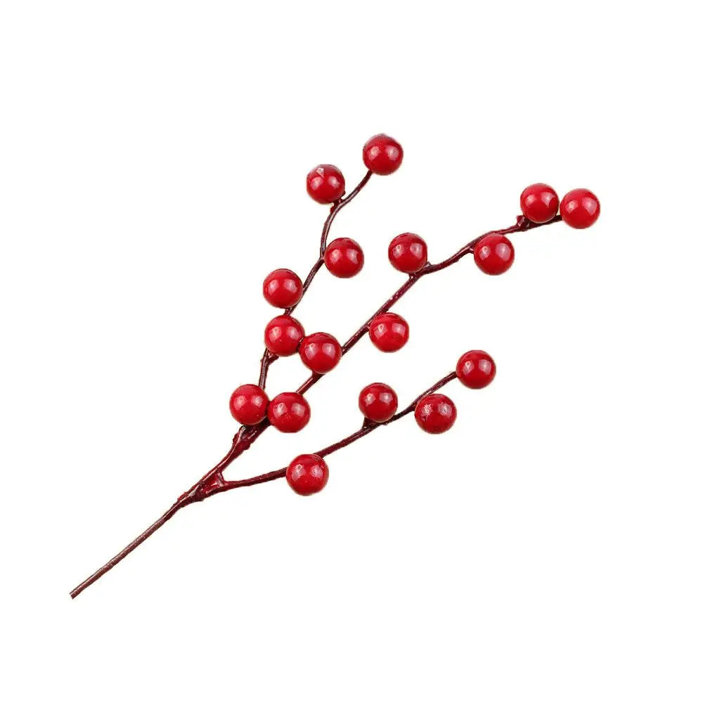 Party Decor Home Wedding Red Berry Bouquet Artificial Pine Cone Flower Branch Bubble Good Vibrations