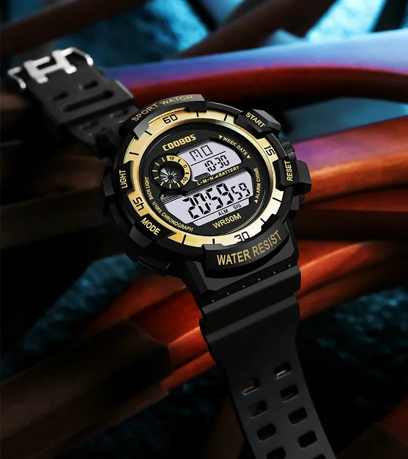 Fashion Sport LED Electronic Watches For Men Luxury Waterproof Luminous Military Watch Man Multifunction Colorful Digital Clock Good Vibrations