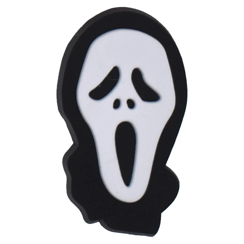 1PCS Hot Selling Ghost Series Shoe Charm PVC Sandal Accessories DIY Cartoon Skeleton Bag Wristband Decor Halloween Gifts Good Vibrations