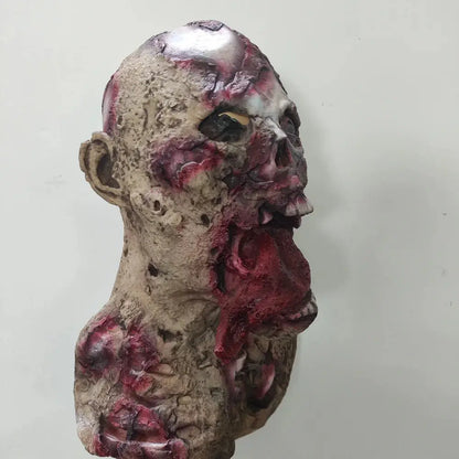 Halloween Horror Walking Dead Zombie Full Head Mask Adult Latex Zombie Mask Scary Spit Out Tongue Full Face Stage Show Face Mask Good Vibrations