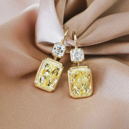 2026 Fashion Bright Yellow Crystal Earrings Female Engagement Party Jewelry Temperament Women Wedding Ceremony Accessories Good Vibrations