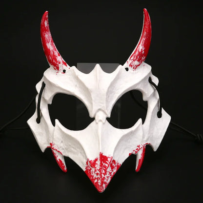 Halloween Bone Skull Masks Half-face Bloody Mask Cosplay Dragon God Fierce Tiger Night Fork Tengu Man Wolf Mask Party Decor Prop Good Vibrations