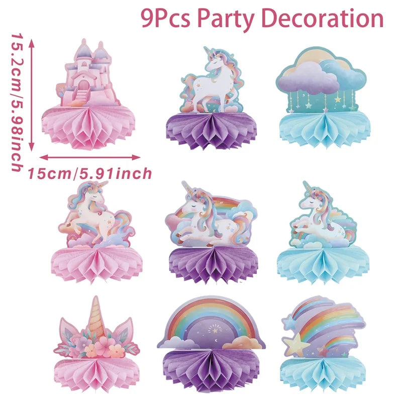 Rainbow Unicorn Honeycomb Ornament Set Rainbow Unicorn Birthday Party Decoration Kids Baby Shower Birthday Party Supplies Good Vibrations