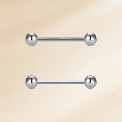 1pair 14G Stainless Steel Straight Barbell - Tongue & Nipple Rings For Women & Men - Length 12-18mm - Piercing Jewelry Good Vibrations