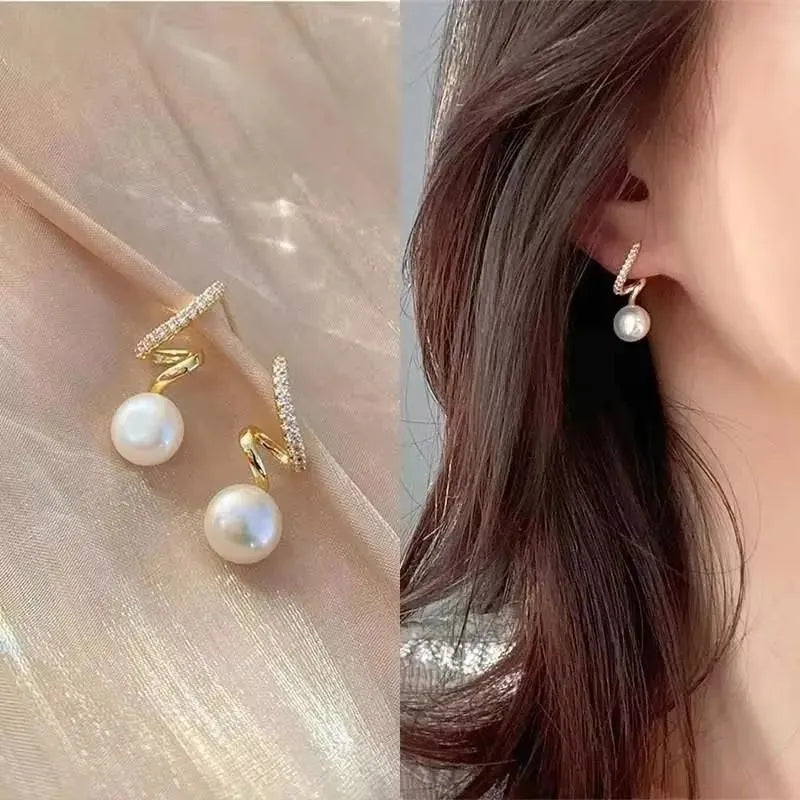 925 Silver Needle Korean Fashion Zircon Geometric Earrings For Women Jewelry 2026 Trending Luxury Crystal Cross Stud Earrings Good Vibrations