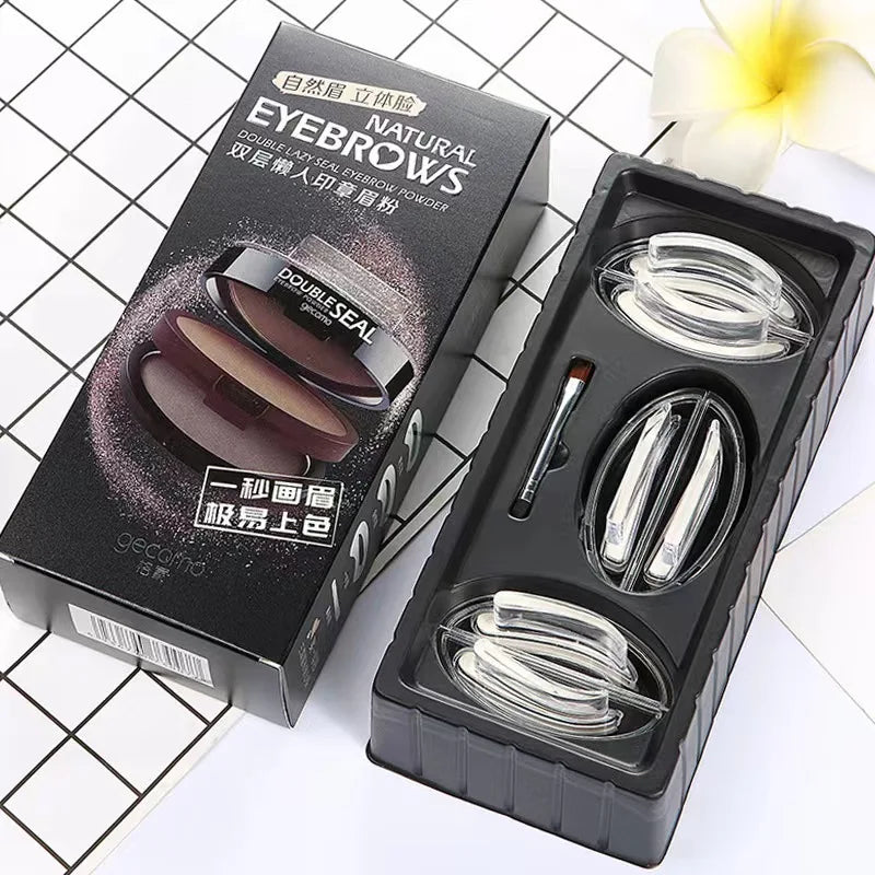 Eyebrow Shadow Set Eyebrow Powder Seal Waterproof Eyebrow Stamp Natural Shape Brow Stamp Powder Quick Makeup Kit Set Good Vibrations
