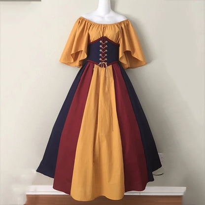 Medieval Costume for Women Halloween Corset Gothic Renaissance Dress Plus Size Flare Sleeve Ball Gown Cosplay Clothes Good Vibrations