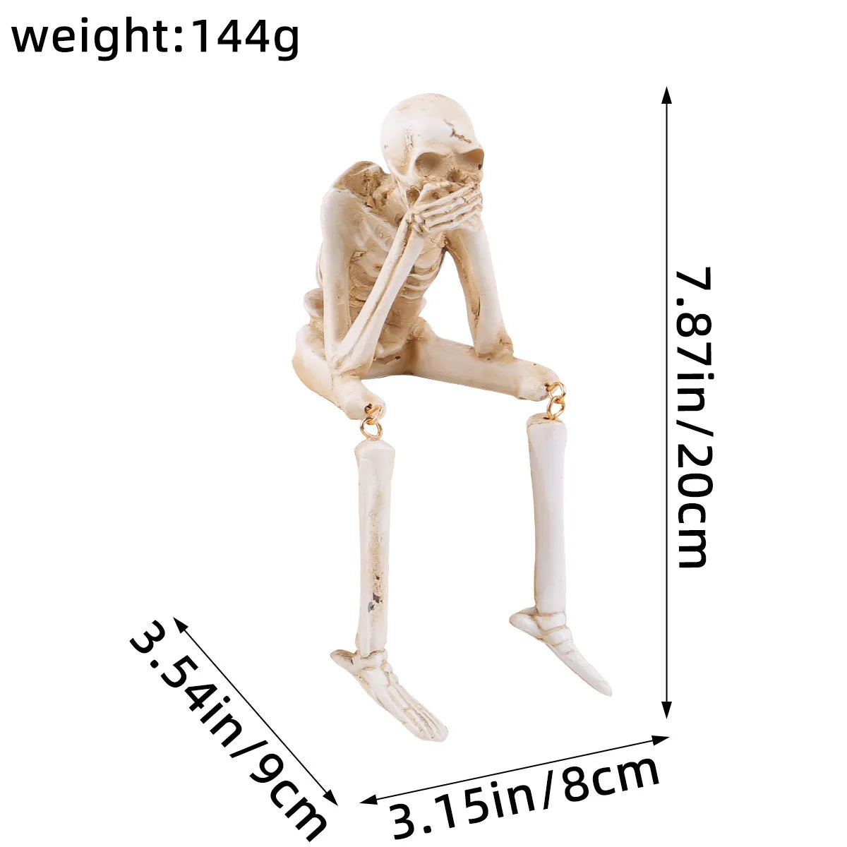 Halloween Human-shaped Skeleton Resin Skeleton Skeleton Haunted House Horror Props Family Halloween Atmosphere Decoration Good Vibrations