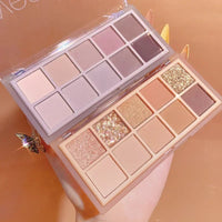 10 Colors Eye Shadow Palette Glitter Pearly Eyeshadow Nude Shiny Long Lasting Waterproof Charming Eyes Make Up Palette Cosmetics Good Vibrations