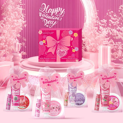 Gift sets 20PCS/box bulk thank you gifts assembly distribution lip balm hand cream perfume pink gift bag and bow card Good Vibrations