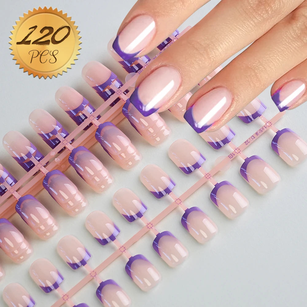 100Pcs Light Pink Press on Nails Short Medium Square Wearable Fake Nails Tips 10 sizes Full Cover False Nails Finger Decoration Good Vibrations