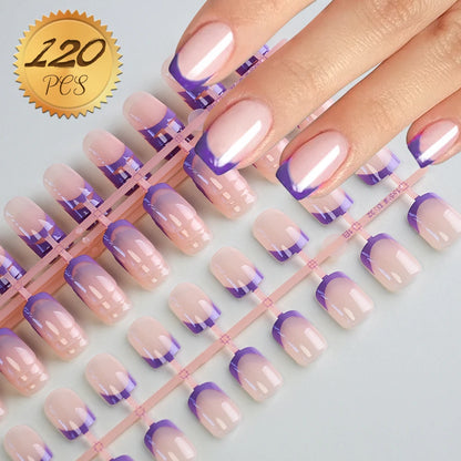 100Pcs Light Pink Press on Nails Short Medium Square Wearable Fake Nails Tips 10 sizes Full Cover False Nails Finger Decoration Good Vibrations