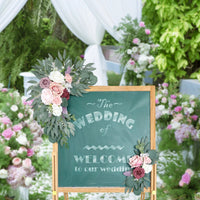 Large 2Pcs Artificial Flower Swag Floral Swag Garland Wedding Arch Flowers Kit for Sign Rustic Artificial Floral Swag Arch Decor Good Vibrations