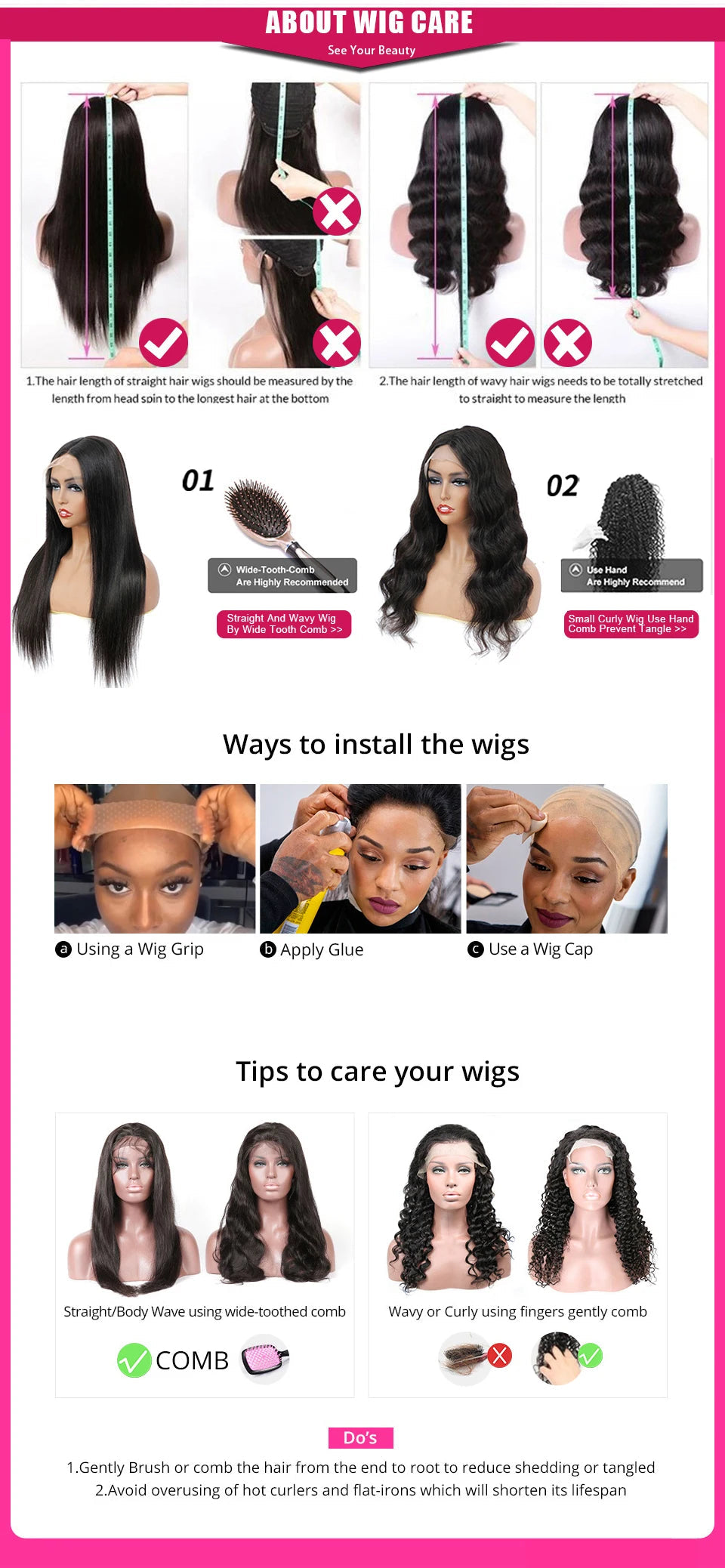 Water Wave Human Hair Wigs with Bangs None Lace Front Wigs Glueless Wigs Virgin Hair for Women 180% Machine Made Wigs Natural Good Vibrations