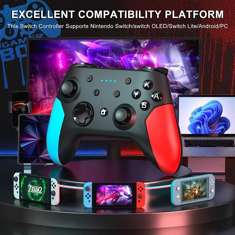 Switch Pro Controller Bluetooth Wireless Gamepad PC Gaming Control Android/iOS Mobile Phone Joystick Game Console Accessories Good Vibrations
