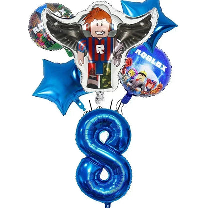 Game Roblox Cartoon Party Theme Birthday Supplies Balloon Banner Cake Topper Tableware Set Decorative Anime Peripheral Gifts Good Vibrations
