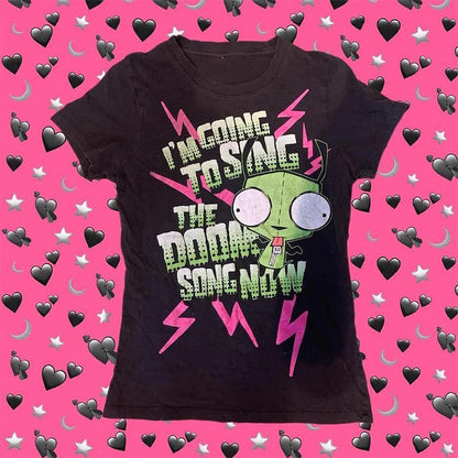 Aesthetic Emo y2k tops Summer Baby Tees Tops Streetwear Gothic Harajuku Graphic Cool Girl T-shirt Vintage Crop Tops Wome clothes Good Vibrations