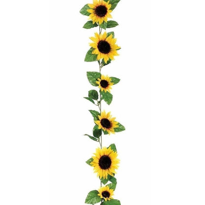 1/2/5pcs 260cm Artificial Yellow Sunflower Garland Flower Vine Wedding Floral Arch Decor Silk Good Vibrations