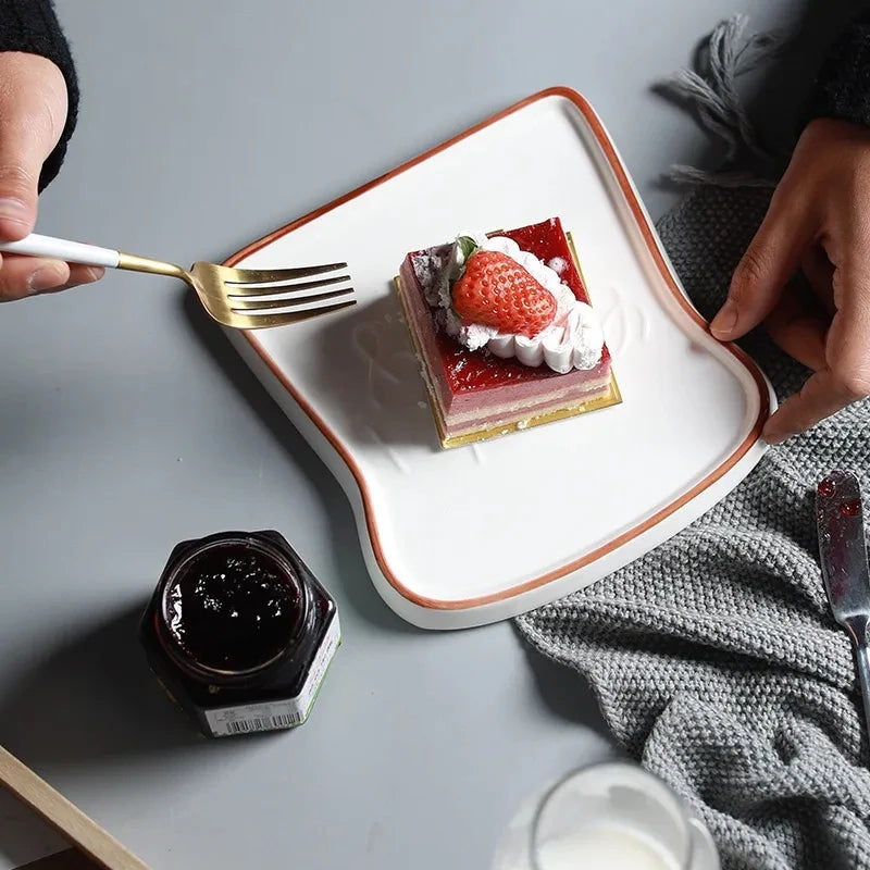 Breakfast bread plate, ceramic creative plate, steak plate, dessert plate Good Vibrations