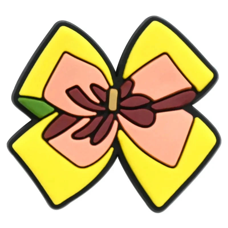 Cute Bow Shoe Charms for Crocs Accessories Decorations Shoe Clog Pin Kids Adults Party Favor Gifts Good Vibrations