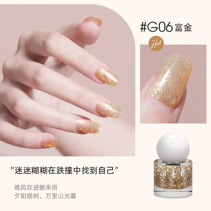 Nail Polish No Bake Quick Dry Lasting Non-peeling Nail Polish No Smell Summer White Light Bulb Nutrition Foot Nails Art Tools Good Vibrations