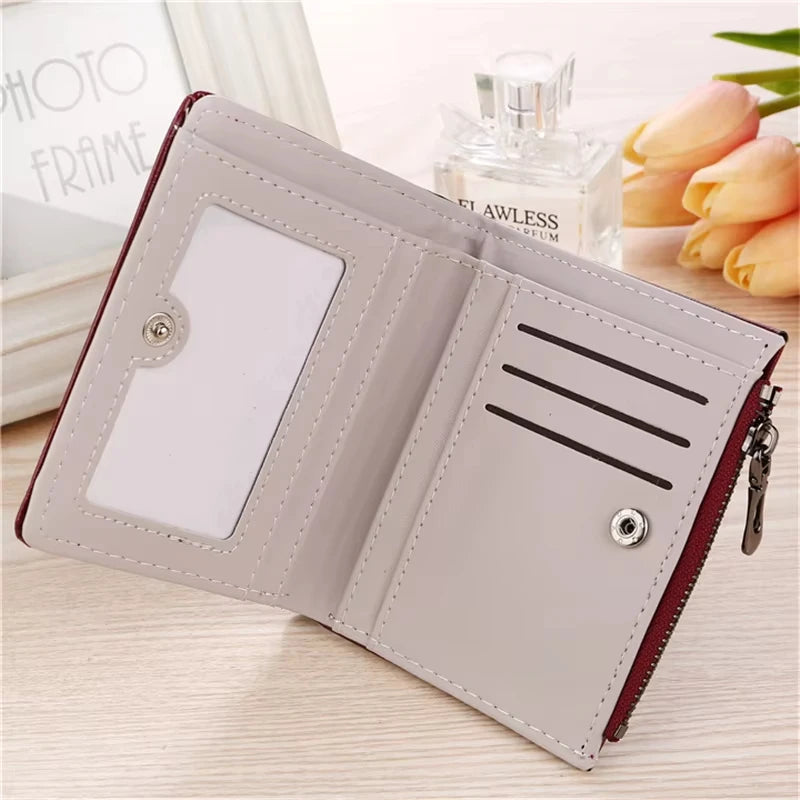 2026 New Women Purse Zipper Green Red Black Female Wallet PU Leather Card Holder Embroidery Ladies Money Bag Good Vibrations