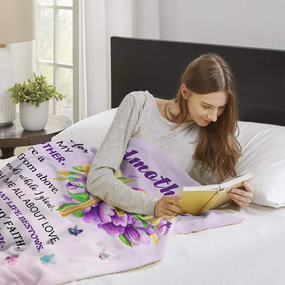 Christian godmother gift blanket, best birthday gift for godmother from godson/goddaughter. Good Vibrations