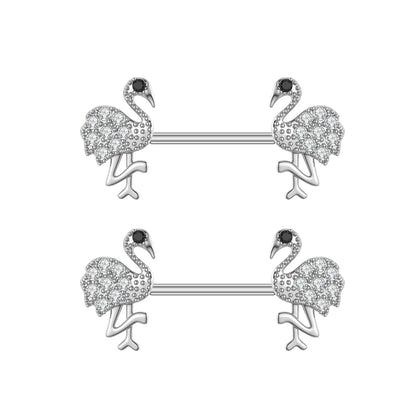 2pcs Both Sides Screwed Heart Nipple Ring for Women Girls 14G Stainless Blue Pink Zircon Sexy Nipple piercing nombril Nipple Bar Good Vibrations