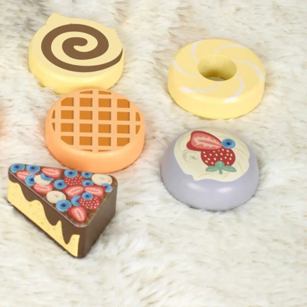 Wooden Afternoon Tea Set Toy Simulation Assembled Tea Set Play Toy Montessori DIY Minature Pretend Play Kitchen Set Kids Gifts Good Vibrations