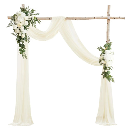 Wedding Arch Draping Fabric for Ceremony Reception Arch Decorations Chiffon Sheer Fabric Backdrop Curtains Party Bridal Shower Good Vibrations