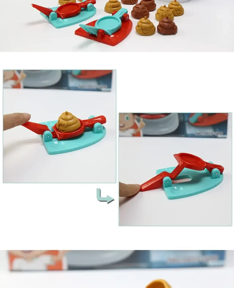 1 Set Poop Shooter Toy Funny Toilet Toy Family Party Relaxation Parent Child Interactive Game Tabletop PK Creative Catapult Game Good Vibrations