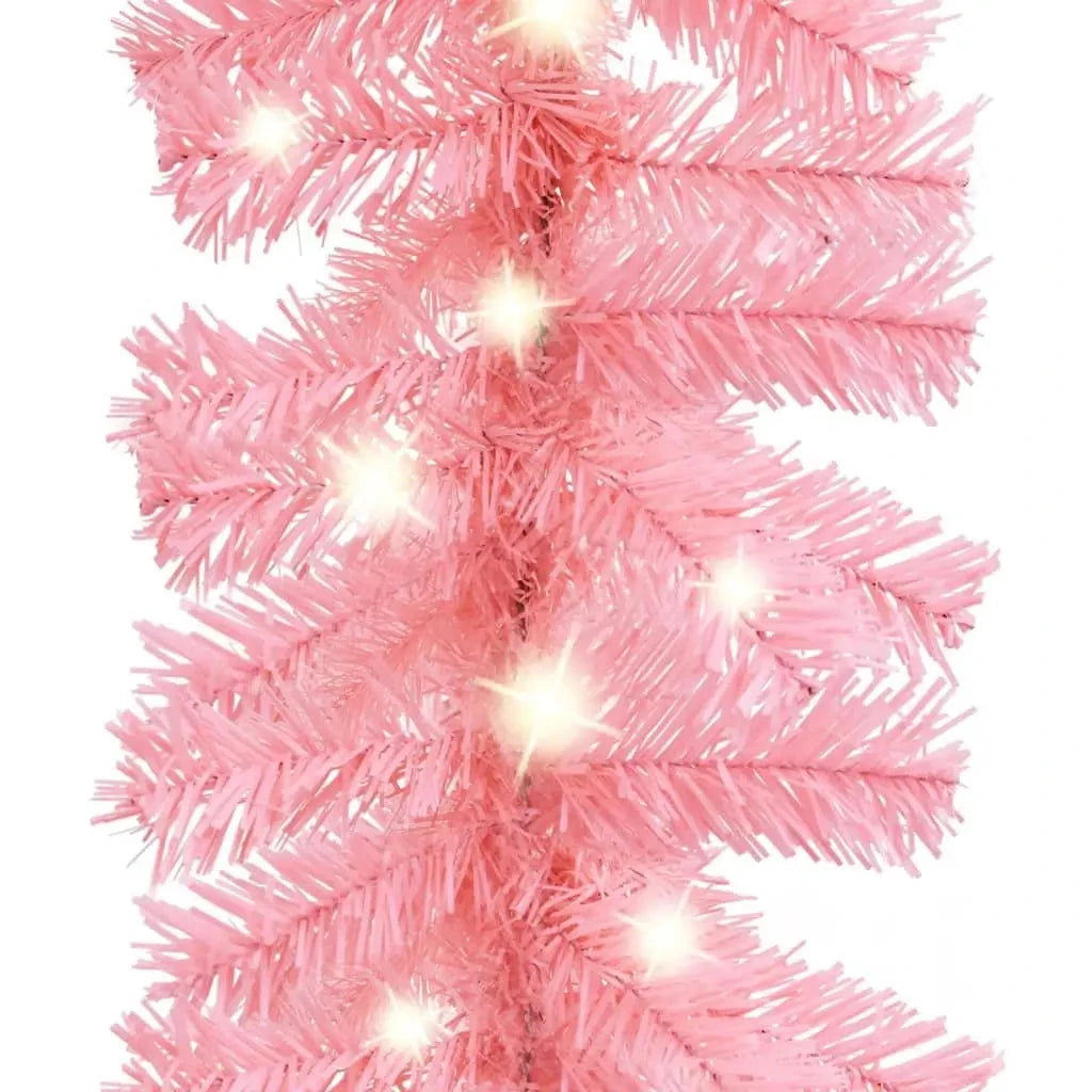 66 ft Pink Christmas Garland with LED Lights Festive Wreath Decorations Good Vibrations