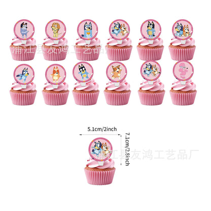 Bluey Theme Birthday Party Decorations Celebration Party Balloons Disposable Tableware Cup Plate Baby Shower Kid Party Set Good Vibrations