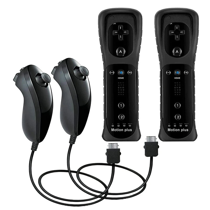 1 Set/2 Set Remote Controller with Nunchuck Controller for Wii Games Control for Wii Console Wireless Gamepad with Motion Plus Good Vibrations
