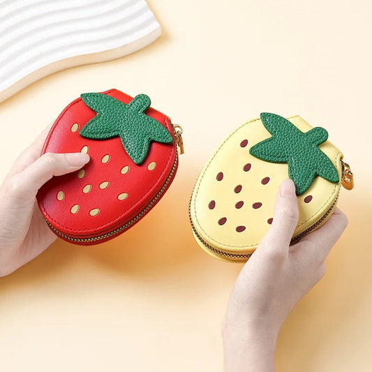 Cute little strawberryPUCoin purse, fruit-themed coin storage bag, card holder Good Vibrations