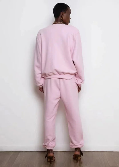cotton jogging set women long sleeve sweatshirt Relaxed fit SWEATPANTS autumn winter relaxed fit 2 piece sets womens outfits Good Vibrations
