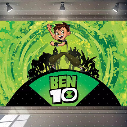 Cartoon Ben-10 Birthday Party Decoration Balloons Favor Set Banner Cake Toppers Baby Shower Boys Gift Party Supplies Photo Prop Good Vibrations