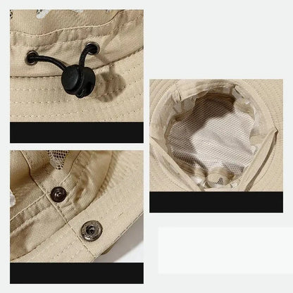 Summer Hats For Men Women Unisex Cowboy Hat Big Brim Fishing Hat Outdoor Fisherman Cap Sunscreen Mountaineering Hiking Sun Hat Good Vibrations