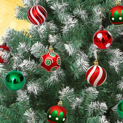 30PCS New Plastic Christmas Balls 6cm Multicolor Tree Pendant Ornaments DIY Gifts Party Supplies Xmas Good Vibrations
