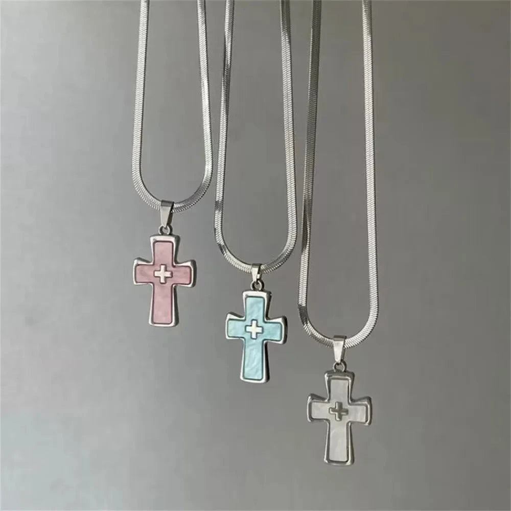 Y2K Cross Necklace With Ins Style Dark Gothic Punk Style Niche Design Unique And Spicy Style Good Vibrations