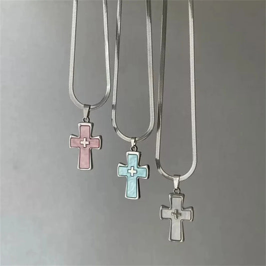 Y2K Cross Necklace With Ins Style Dark Gothic Punk Style Niche Design Unique And Spicy Style