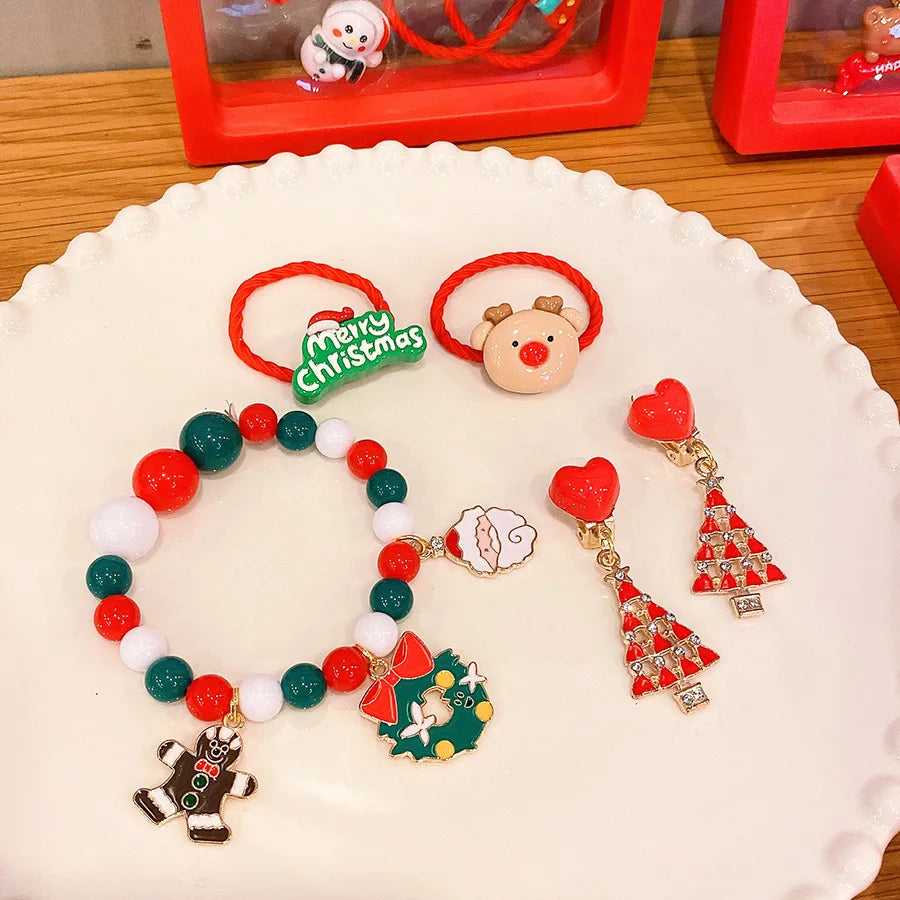 Children's Christmas Gift Jewelry Set: Colorful Bracelet, Versatile Ring & Headrope– Ideal Festive Xmas Present for Boys & Girls Good Vibrations