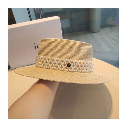 New Elegant Women's Summer Straw Hat Fashion Derby Beach Sun Hats Holiday Panama Hats Chapeu Feminino Good Vibrations