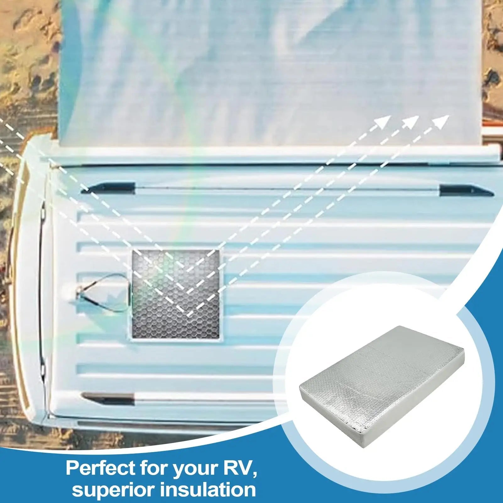 RV Vent Insulator Reflective Waterproof RV Roof Vent Cover Automotive Supplies for Hot Day Winter Camping Road Trip Good Vibrations