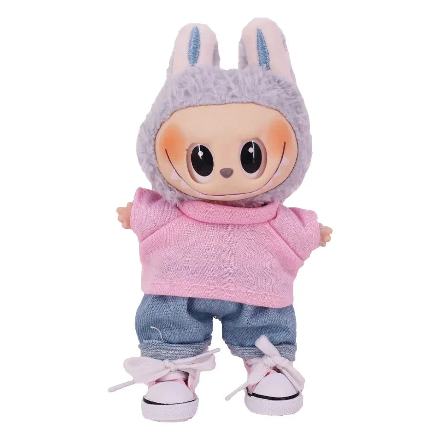 3.8cm Doll Shoes For labubu 17cm Plush Doll Clothes Accessories Girl's Toys ,Christmas Festival Birthday Gift Good Vibrations