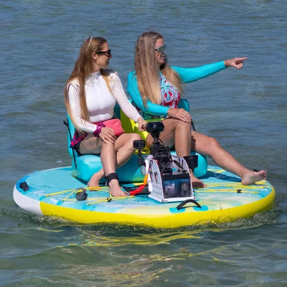 Single Seat Motorized Boat Small Round Drop Stitch Inflatable Fishing Motor Boat For River Lake Good Vibrations